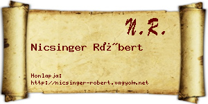 Nicsinger Róbert névjegykártya