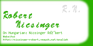 robert nicsinger business card